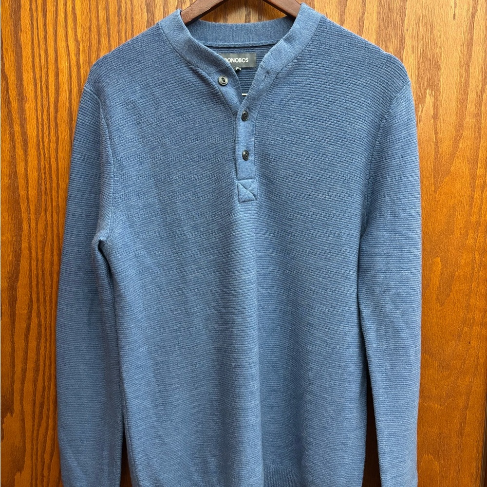 Bonobos Men's Henley Sweater in Slate Blue
